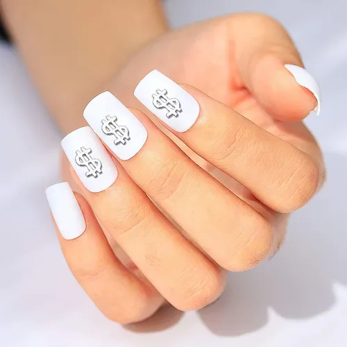 Wokoto 100 Piezas 3d Plata Signo De Dinero Encantos De Uñas
