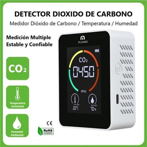 Monitor De Co2 Aire Detector, Mxoxp-002, 1 Pza, Blanco, 400