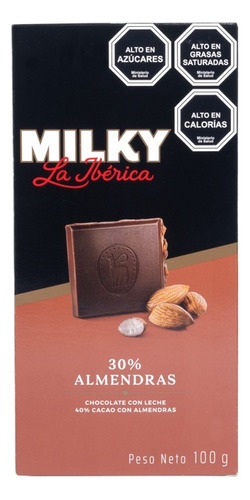 Chocolate En Barra Milky Almendras 100g La Ibérica