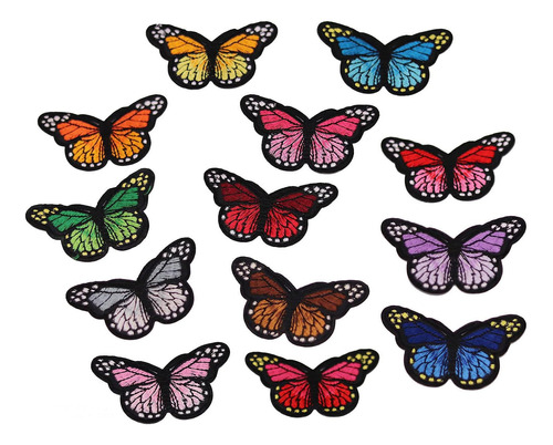 13 Parches De Mariposa Multicolor Para Planchar, Diseño Bord