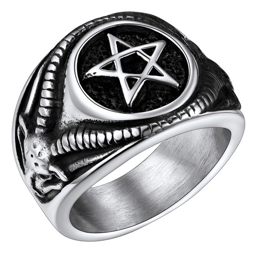 Hombres Baphomet Anillos De Cabra Lucifer Satanás Símbolo Si