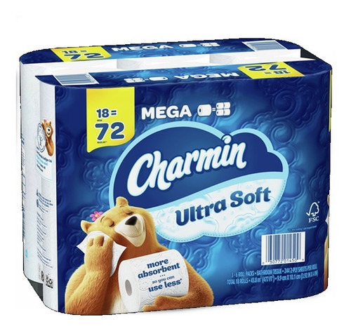 Papel Higienico Doble Hoja Charmin Ultra Soft 18-72-244