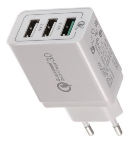 30w Qualcomm Quick Fast Charge 3.0 3 Puertos Usb Eu Cargador