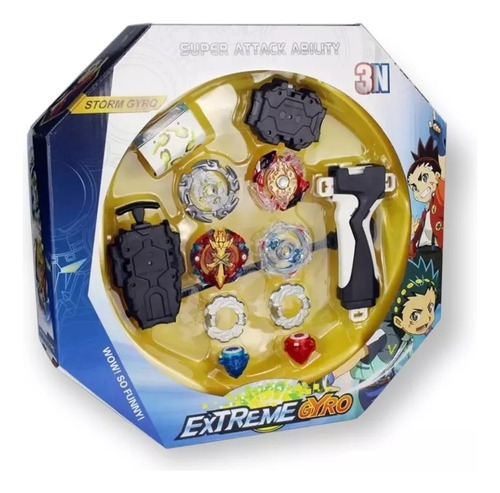 Beyblade 4 Trompos 2 Lanzadores 1 Pista Grande 