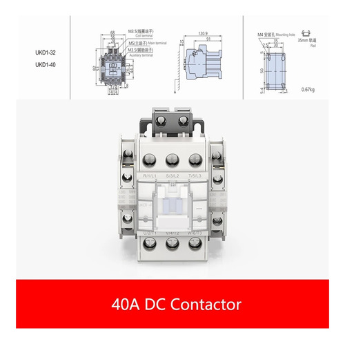 Contator Magnético Dc 48v 24v 32a 40a 3p Contator Modular