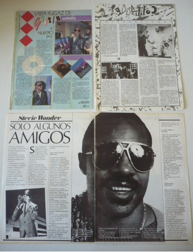 Stevie Wonder Lote De Clippings Recortes Originales