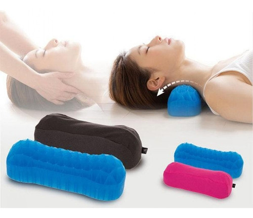 Cojin De Gel Elastico Premiun Para Cervicales Y Lumbares Color Negro/azul Negro/azul