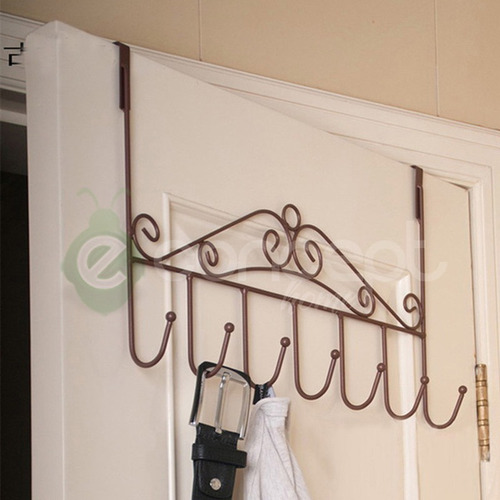 Perchero De Puerta 7 Ganchos Barral Vintage Antique Bronce