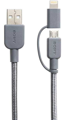 Cabo Usb Carregador Trançado 1,5m Para iPhone iPad iPod Sony Cor Cinza