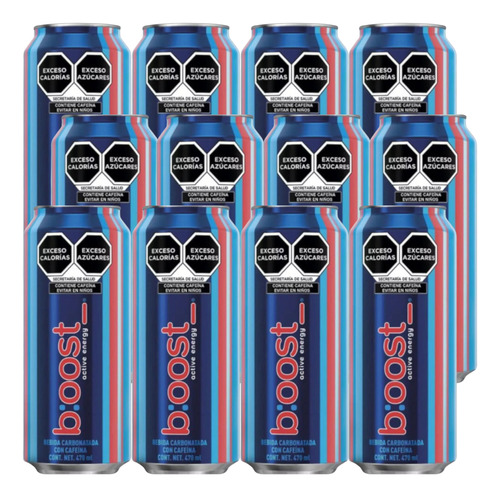 Pack De 12 Piezas De Boost Active Energy 470 Ml