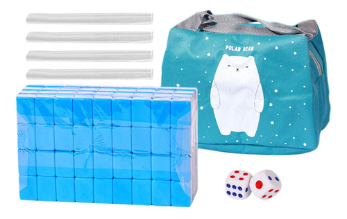 Travel Mahjong Set Mahjong Game Set Carácter Chino Con Azul