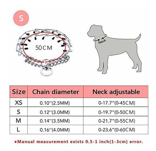 Imagen 8 de 9 de Collar De Cadena De Entrenamiento Con Punta De Perro Pettom