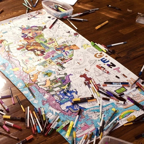 Atlantis Mapa Gigante Para Colorear - Giro Didáctico