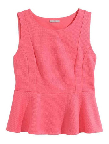 Blusa Rosa Con Peplo Importada Talle Grande