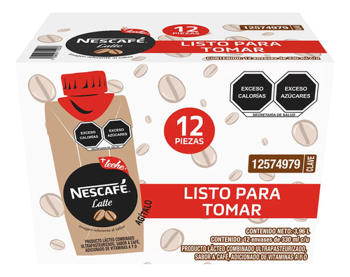 Nescafé Bebida Latte 12 Pzs De 330 Ml