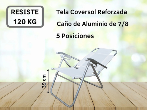 Reposera Aluminio 5 Posiciones Alta Kit X2- Disentino®