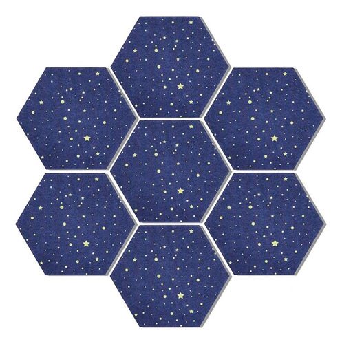 Pizarra Hexagonal Fieltro Tematica Cielo Nocturno Juego 7 X