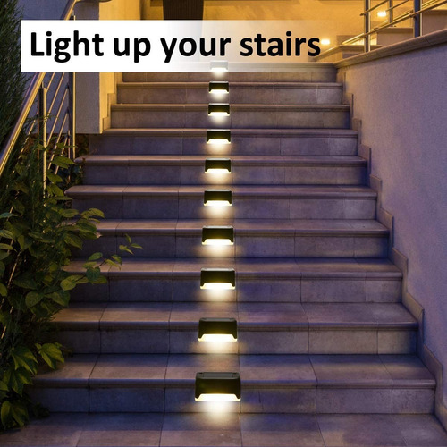 Luz Led Solar Impermeable Escalera Patio Sendero Calida