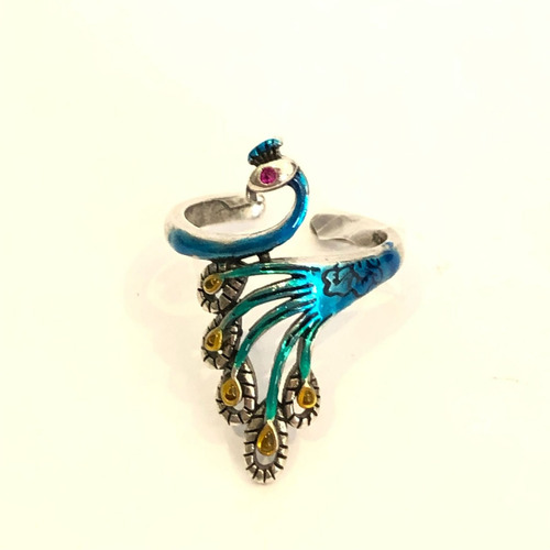 Anillos Pavo Real Delicado Suerte Turquesa Talle Regulable