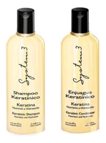 System 3 Shampoo + Enjuague Keratinico X375ml Set - Cabello