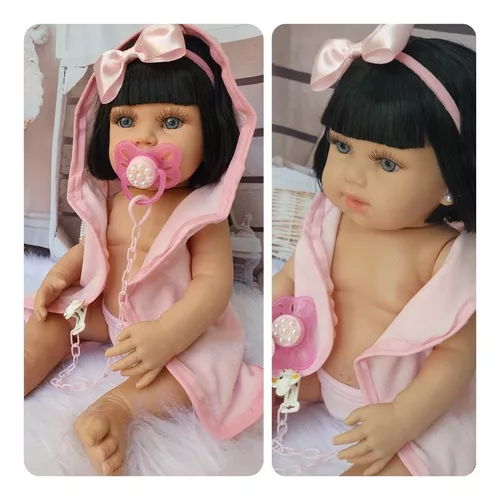 Bebe reborn real verdade larinha kit e acessorios 1500150084