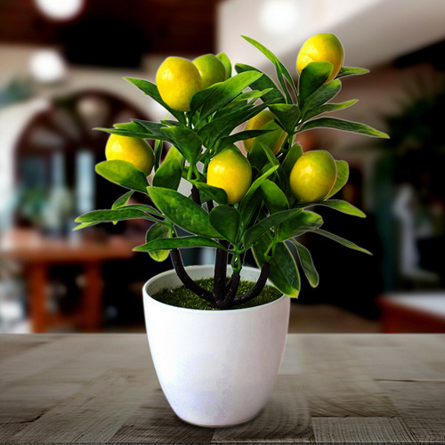 Flores Artificiales De Plástico Con Forma De Limonero De 18