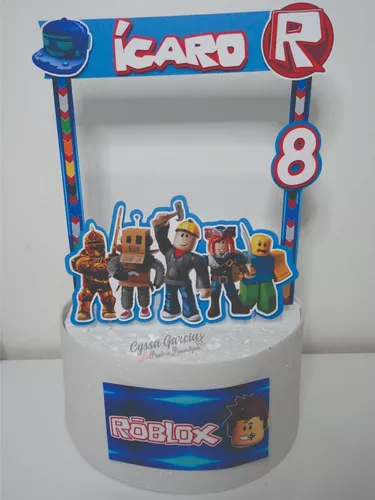 Topo De Bolo Personalizado Camadas Aniversário Roblox