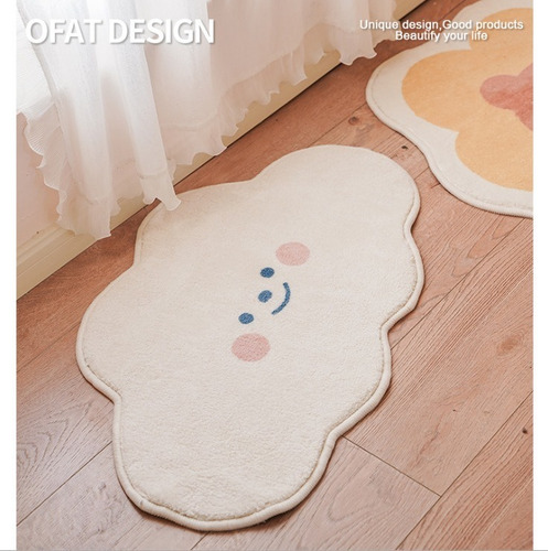 Pack 2 Alfombra Estrella Peluda Shaggy 80cm Bajada De Cama