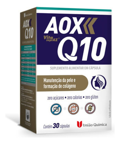 Aox Coenzima Q10 Vita Supraz 30 Cápsulas Formação De Colágen Sabor Vitamina