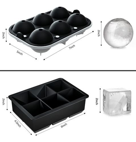 Tazas Esférico Y Cuadradas Grandes Para Bebidas, Set De 2