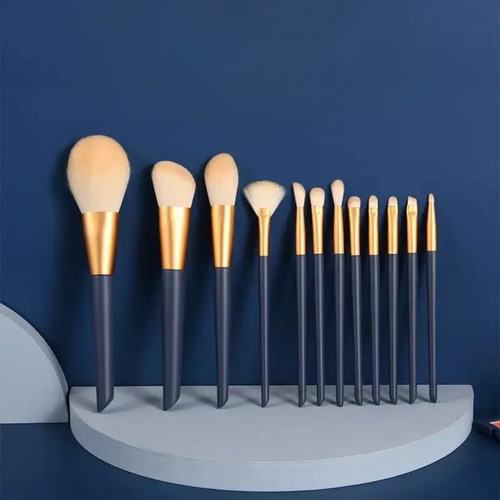 Conjunto De Pincéis De Maquiagem Com 12 Peças Com Estojo