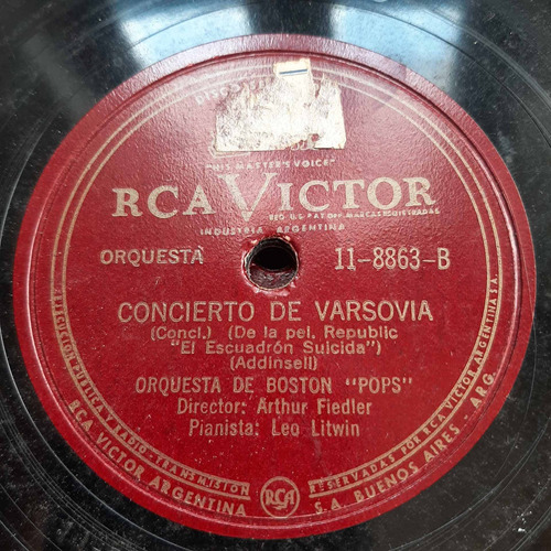 Pasta Arthur Fiedler Leo Litwin Piano Rca Victor Tc48