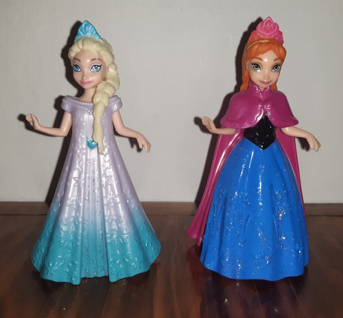 2 Muñecas Anna Y Elsa Frozen Con Vestidos De Clip