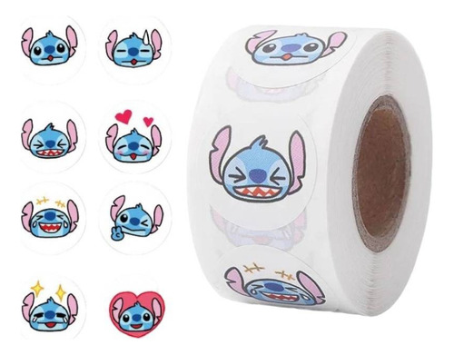 Stitch - Set De 500 Stickers / Rollo De Pegatinas