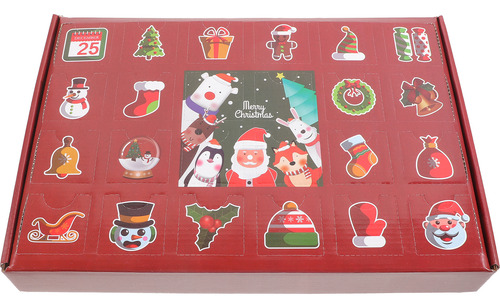 Caja Para Sorteos Con Compartimento Navideño, Caja Para Rifa
