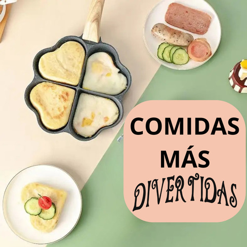 Sartén 4 En 1 Roca Volcánica Acero Antiadherente Inducción Corazones
