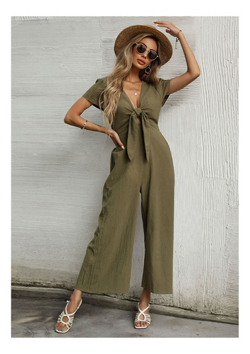 Monos Largos Con Cuello En V Elegantes De Verano Para Mujer