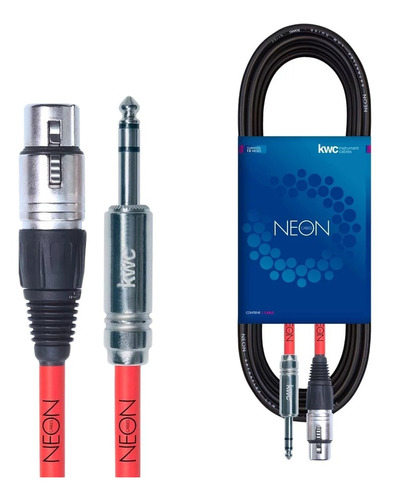 Cable Patcheo Kwc Neon Canon Hembra A Plug Stereo 3 Metros