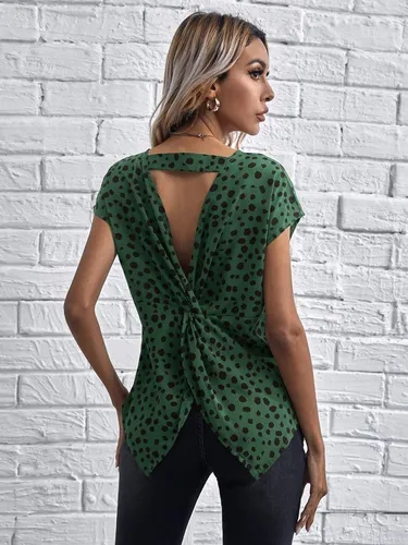 Blusas elegantes con escote en la espalda hotsell