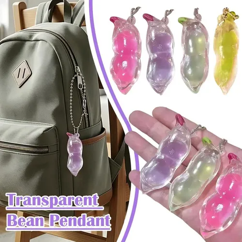 Glitter Soybeans Squishies,squeeze Bean Keychain Fidget