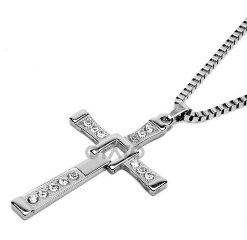 Collar Hombre Cadena Hombre Dije Acero Collar Cruz Toretto