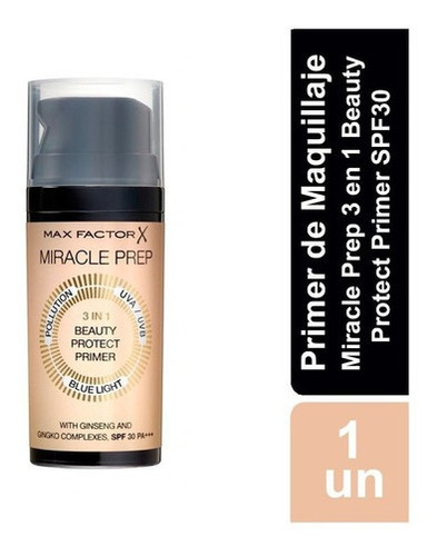 Imagen 1 de 4 de Primer Max Factor Miracle Prep 3en1 Beauty Protect Spf30