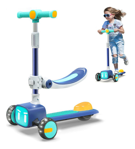 Scooter 2 En 1 Para Niños De 3 A 14 Años Con Asiento Removib