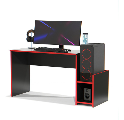 Mesa Escrivaninha Gamer Mazon Para Pc E Computador Com Espaço Para Gabinete Cor Vermelho