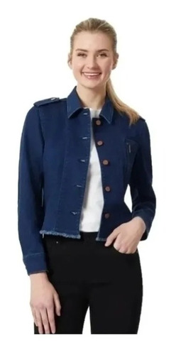 Chamarra Mezclilla Chaqueta Mujer Denim Light Wash Talla Xxl