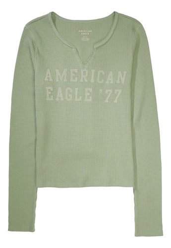 Blusa American Eagle Manga Larga Con Escote Para Mujer