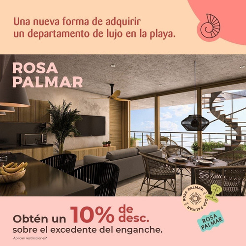 Preventa Deptos Amueblados Rosa Palmar, Sisal Pto. Mod A, 2 Hab Y Terraza Dic 24
