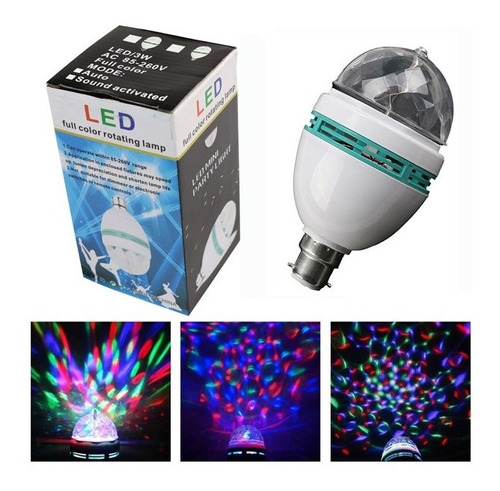 Lampara Luces Led Colores Giratoria Disco Baile Fiesta Foco