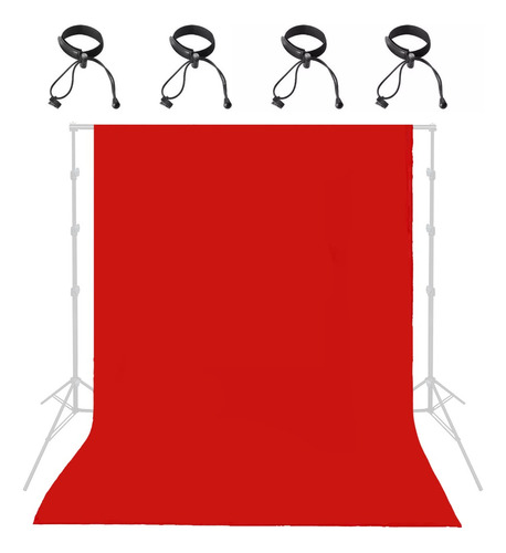 Ciclorama Fondo Rojo Pantalla 1.70x2m + 4 Pinzas Sujetadoras