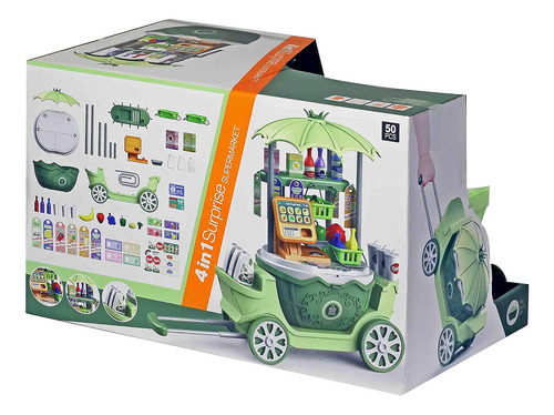 Juego De Supermercado Para Niños, 50 Juguetes De Simulación Color Verde